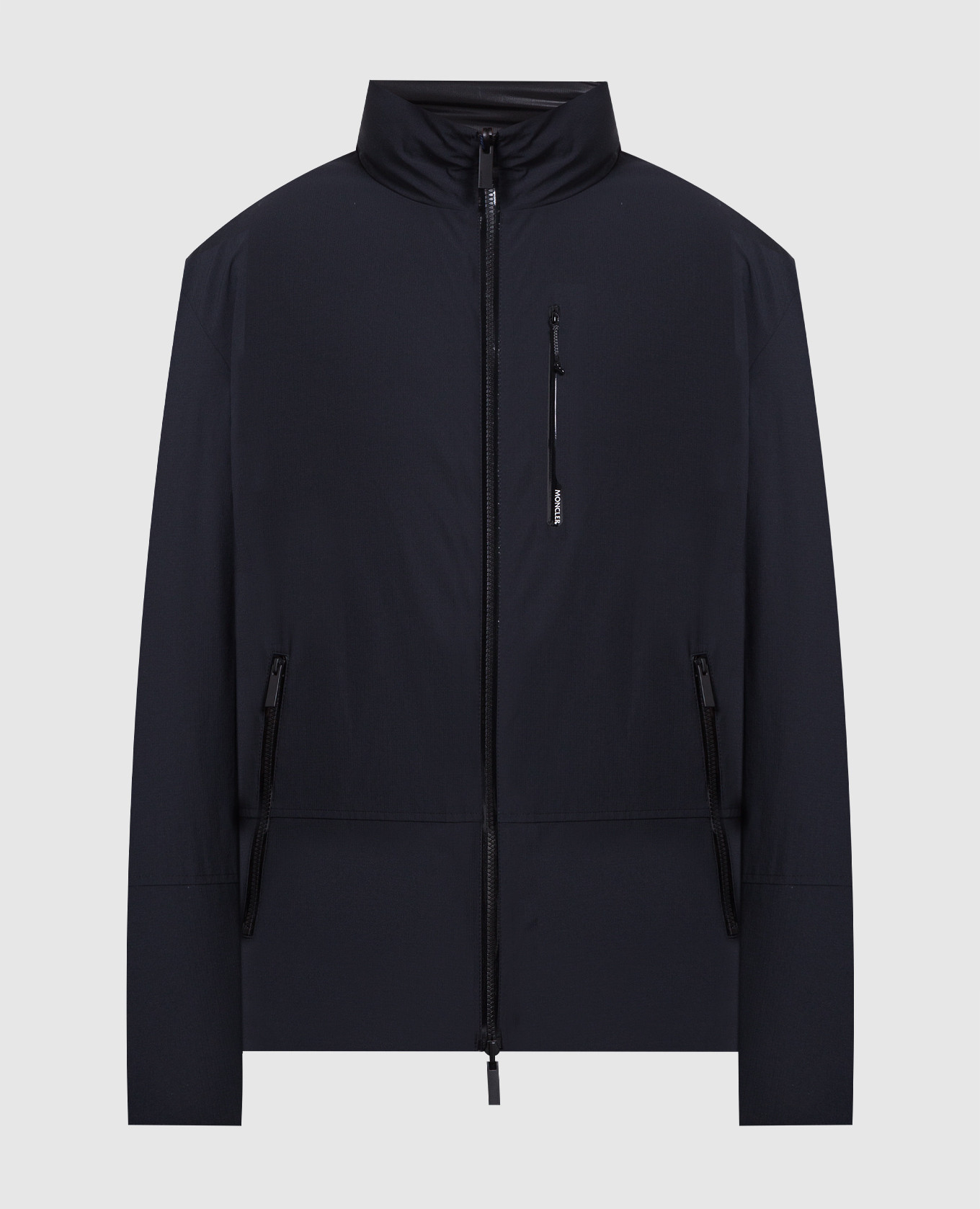 Two-way black tavy down jacket with logo moncler