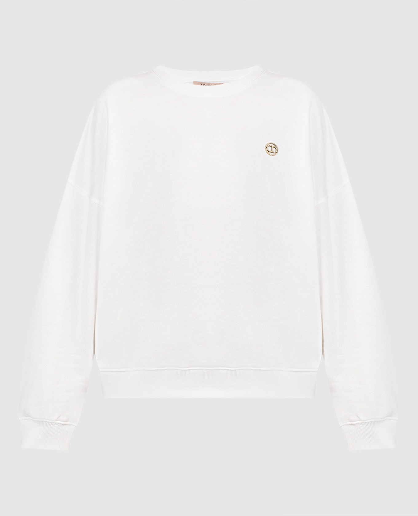 White sweatshirt with logo Twinset