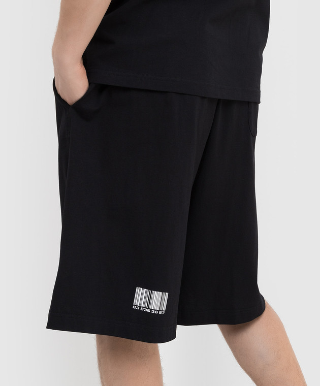VTMNTS - Black Barcode Print Shorts VL12PA500B - shop with 