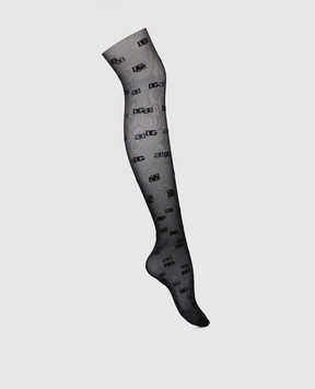 Dolce&Gabbana Black tights with 20 den logo print O4B16TONP13
