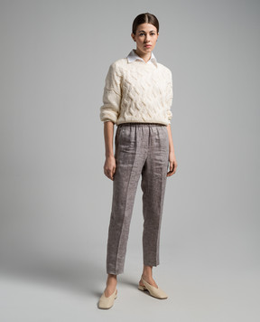 Peserico Beige jumper with sequins S99152F0309110