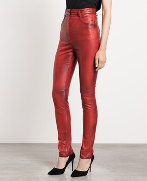 Dolce&Gabbana Red leather pants with a gradient effect FTB5ZLHULNE