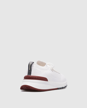 Brunello Cucinelli White wool sneakers with logo MZUPMBO252