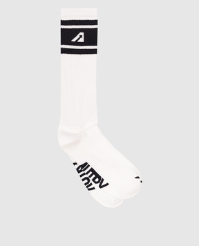 AUTRY White socks with contrasting logo A54ESOPU62WK