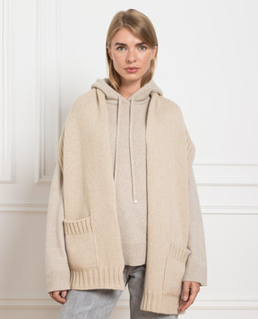 MooRER Beige cashmere scarf SCARFPOKETCWS