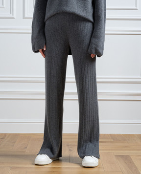 COLOMBO Gray ribbed cashmere pants MA04325226KI