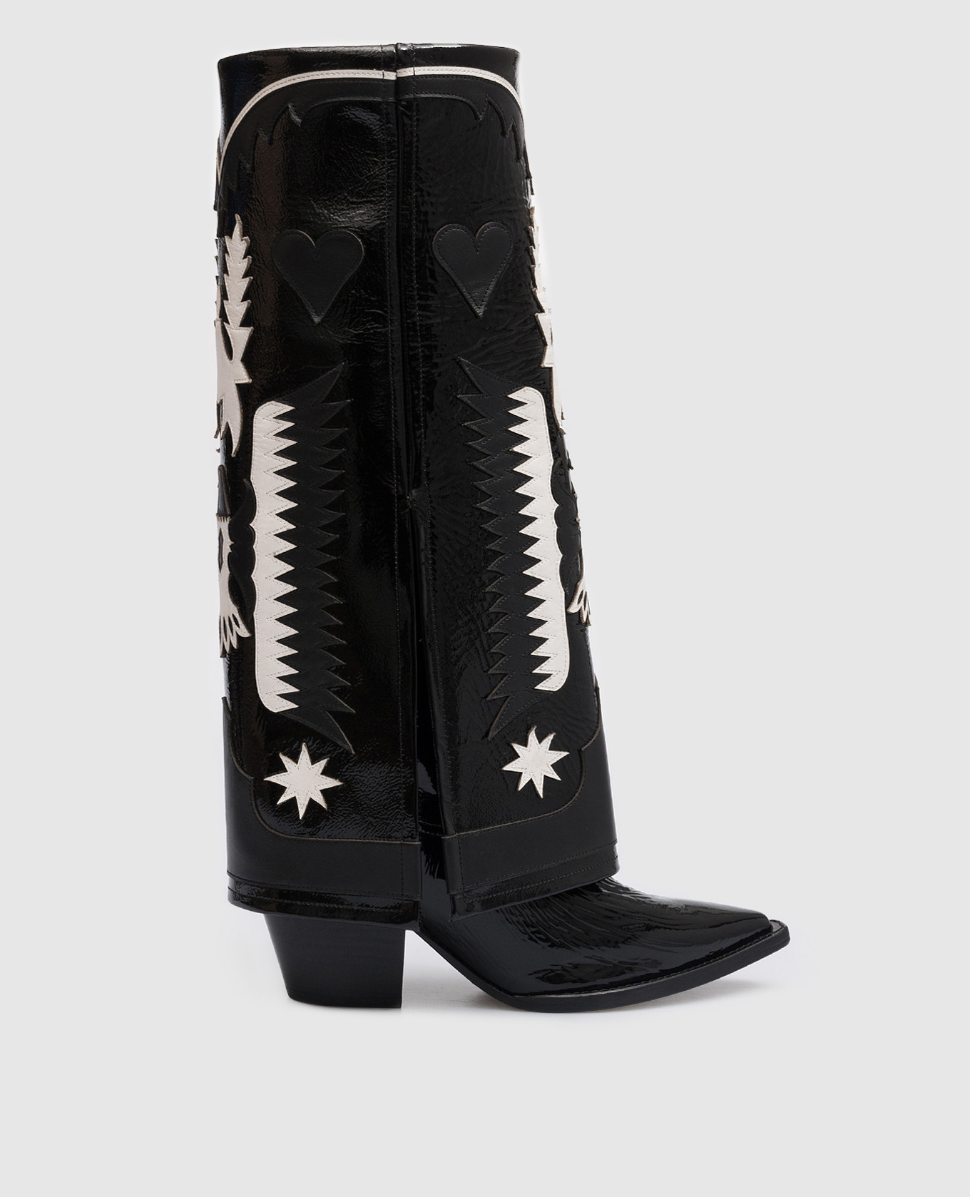 

Black leather patent leather boots Filles a Papa