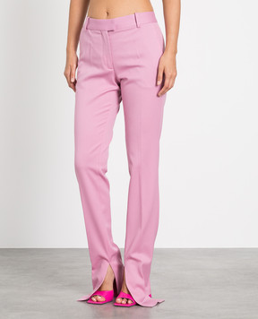 The Attico Abram pink asymmetric trousers 227WCP93W027