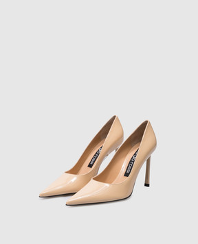 Sergio Rossi Liya beige patent leather boats B01810MFI657