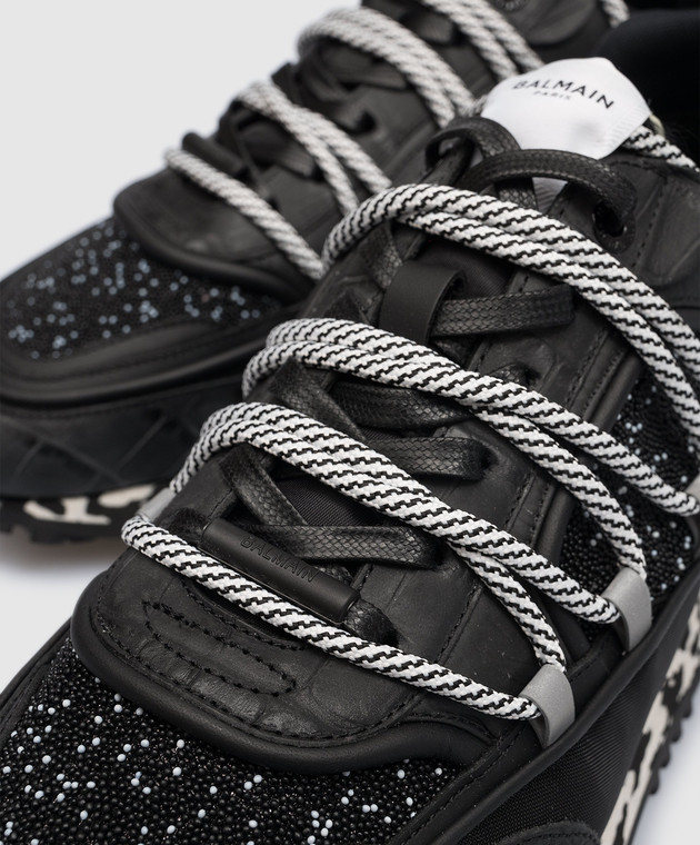 Balmain - Black Beaded Racer Combo Sneakers AM1VI326TSEL Balmain - Black Beaded Racer Combo Sneakers AM1VI326TSEL