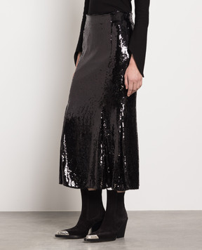 Khaite LEVINE black skirt with sequins 40844036W4036