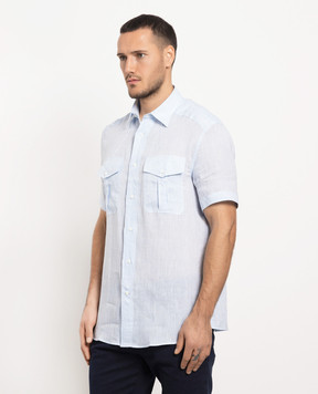 Brunello Cucinelli Blue linen shirt MB6080666