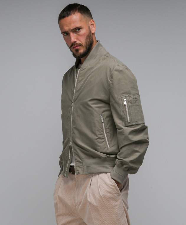 ブルゾン Brunello Cucinelli Green Jacket With High Collar Brunello Cucinelli - Hooded Suede Field Jacket - Green