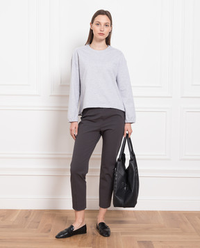 Peserico Gray melange jumper with monil chain S06848J002379