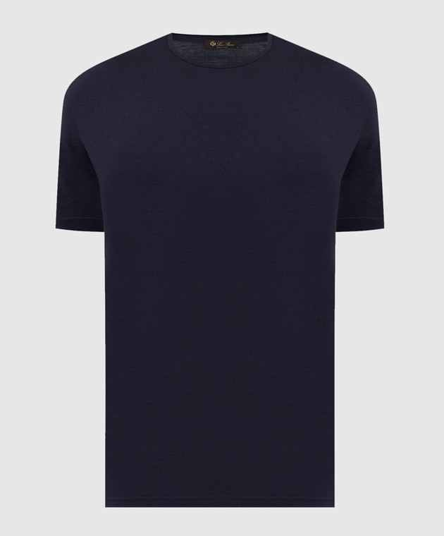 Loro Piana - Navy T-shirt FAF6128 - shop with Croatia