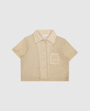 Oseree Children's beige Osemini Lumiere Bowling shirt with lurex LCS216GLUREX