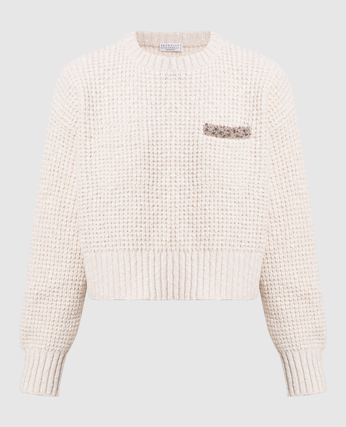 

Beige wool and cashmere sweater with beads Brunello Cucinelli