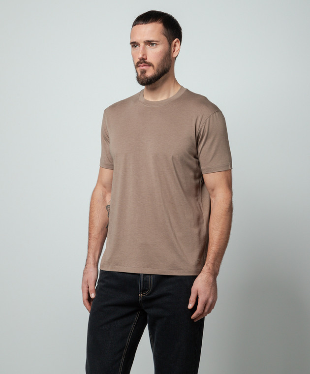 Tシャツ・カットソー TOM FORD Men T-shirt Brown JCS004JMT002S23 FG819 TOM FORD: T-shirt men - Brown | Tom Ford t-shirt