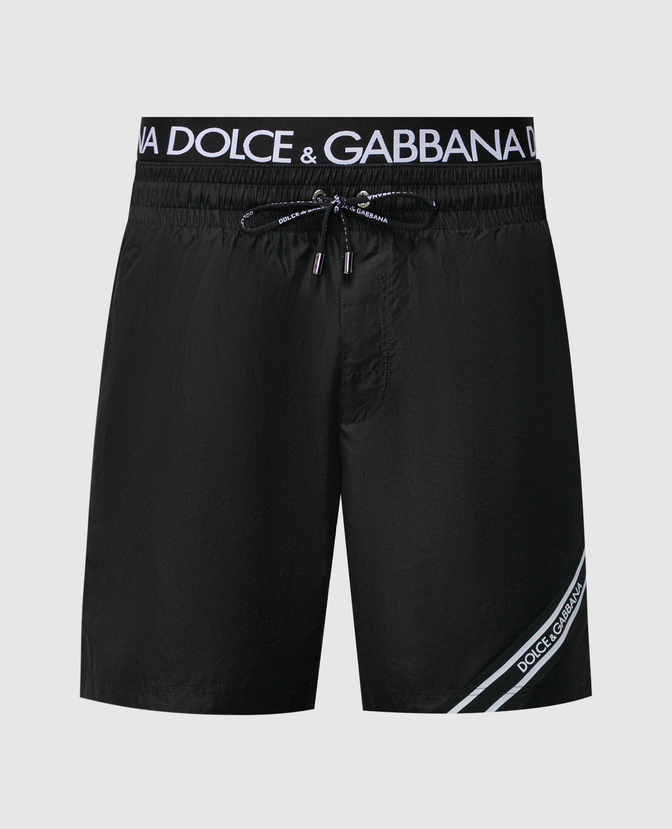 Black swim shorts with dolce gabbana logo dolce&gabbana
