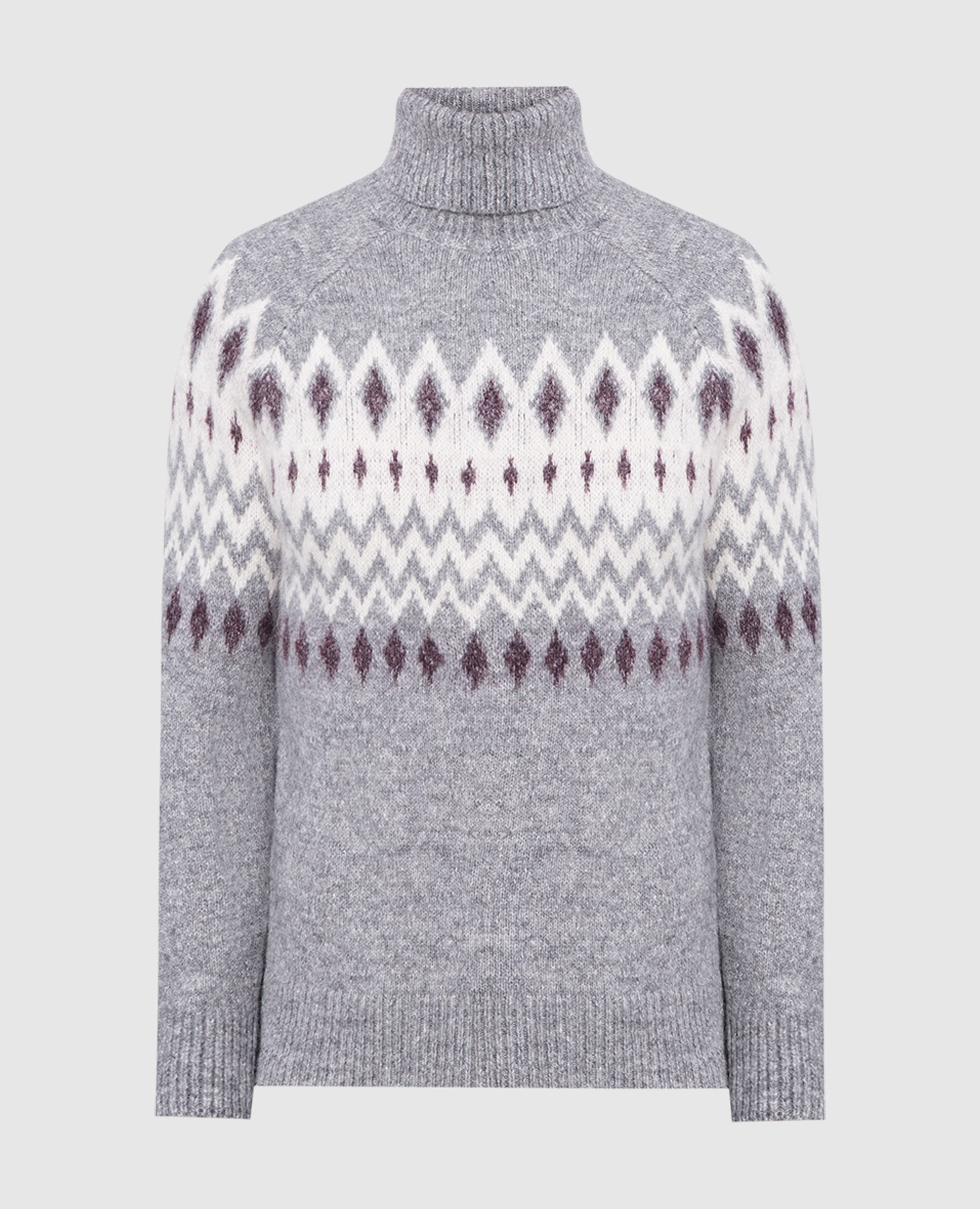 Gray sweater with a pattern brunello cucinelli