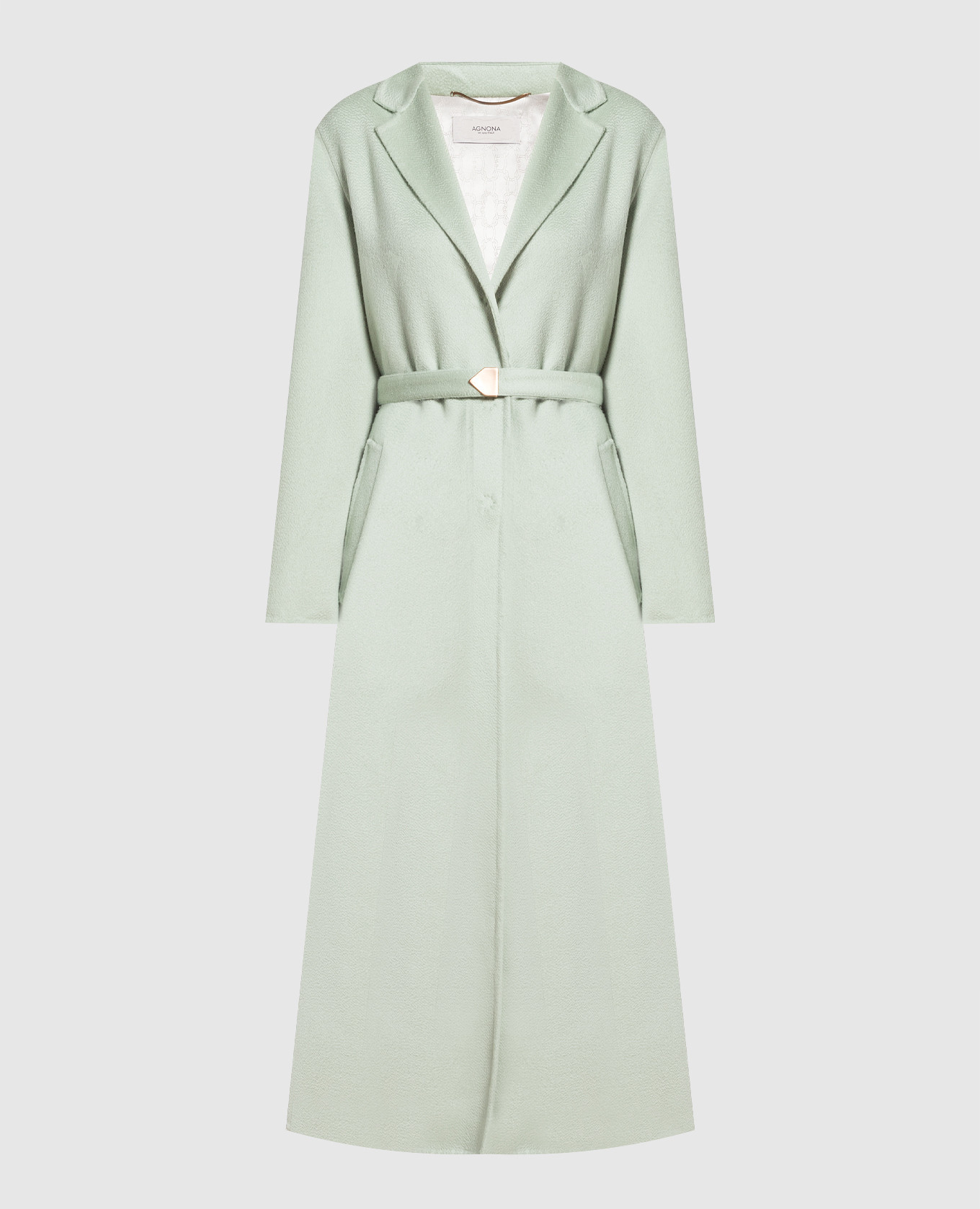 Green cashmere coat agnona