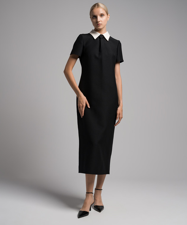 valentino black dress white collar Valentino // Black & White Round Collar Dress – VSP Consignment main image 0
