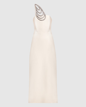 David Koma Beige midi dress with crystals SS23DK32DB