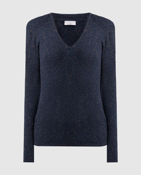 Brunello Cucinelli Blue pullover with lurex M9A844502