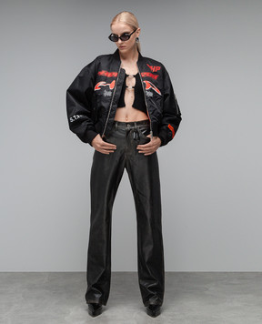 Heron Preston Black leather pants HWJB004F23LEA001