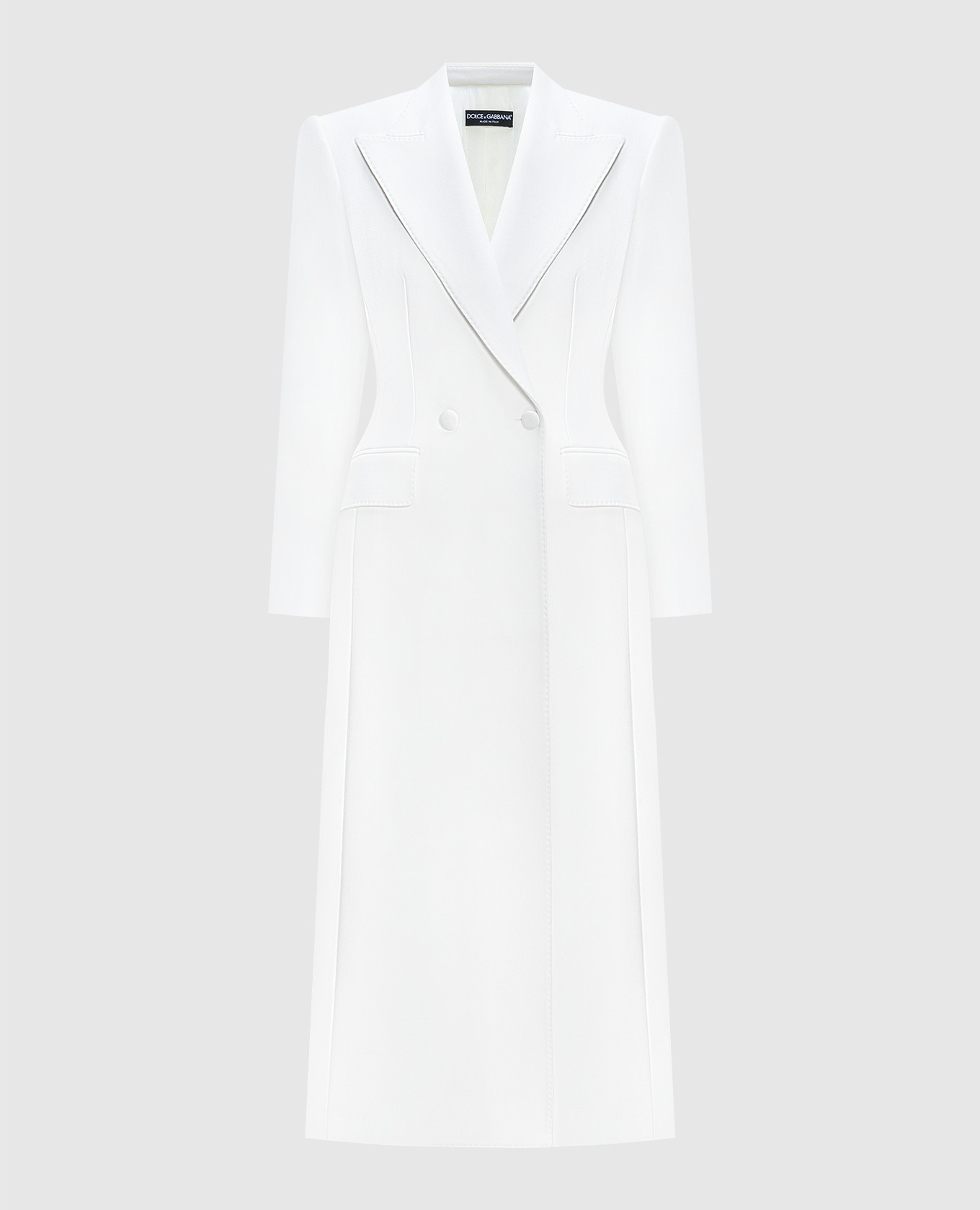 White double-breasted wool coat dolce&gabbana
