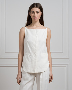Lou Lou Studio White MIHANT top with linen MIHANT