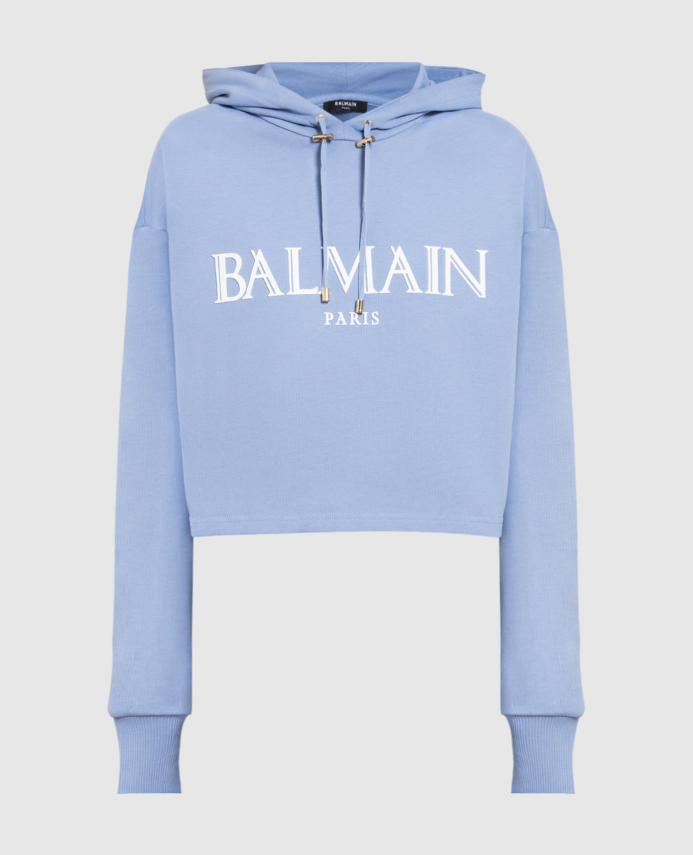 

Blue hoodie with textured logo Balmain, Голубой