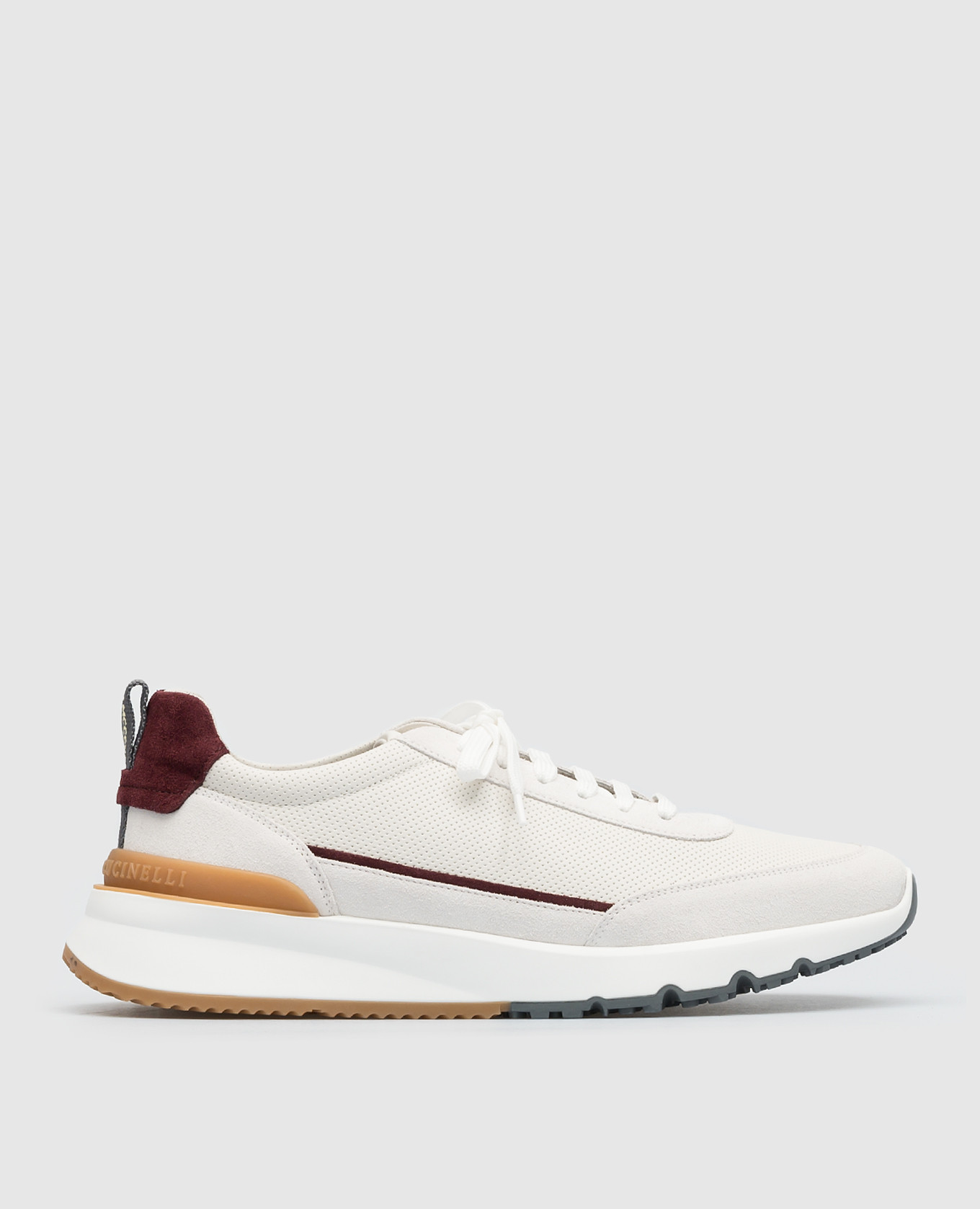 White combination sneakers with logo brunello cucinelli