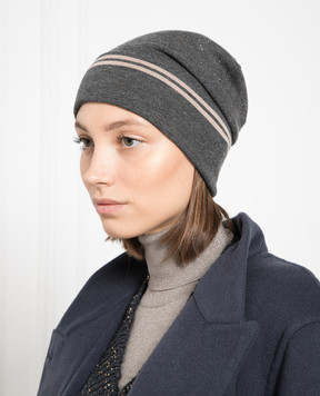 Brunello Cucinelli Gray cap with lurex M9A844569P