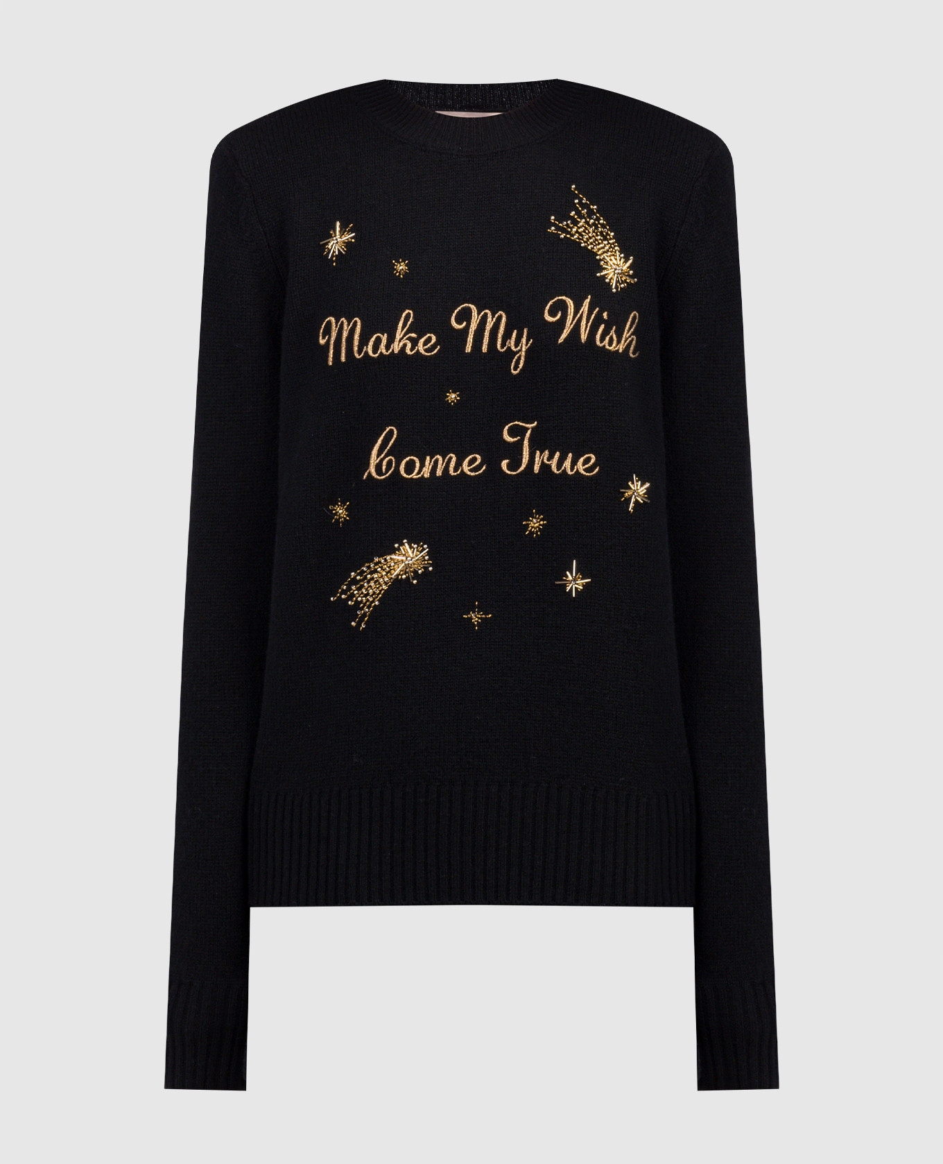 

Black wool and cashmere sweater with embroidery Twinset