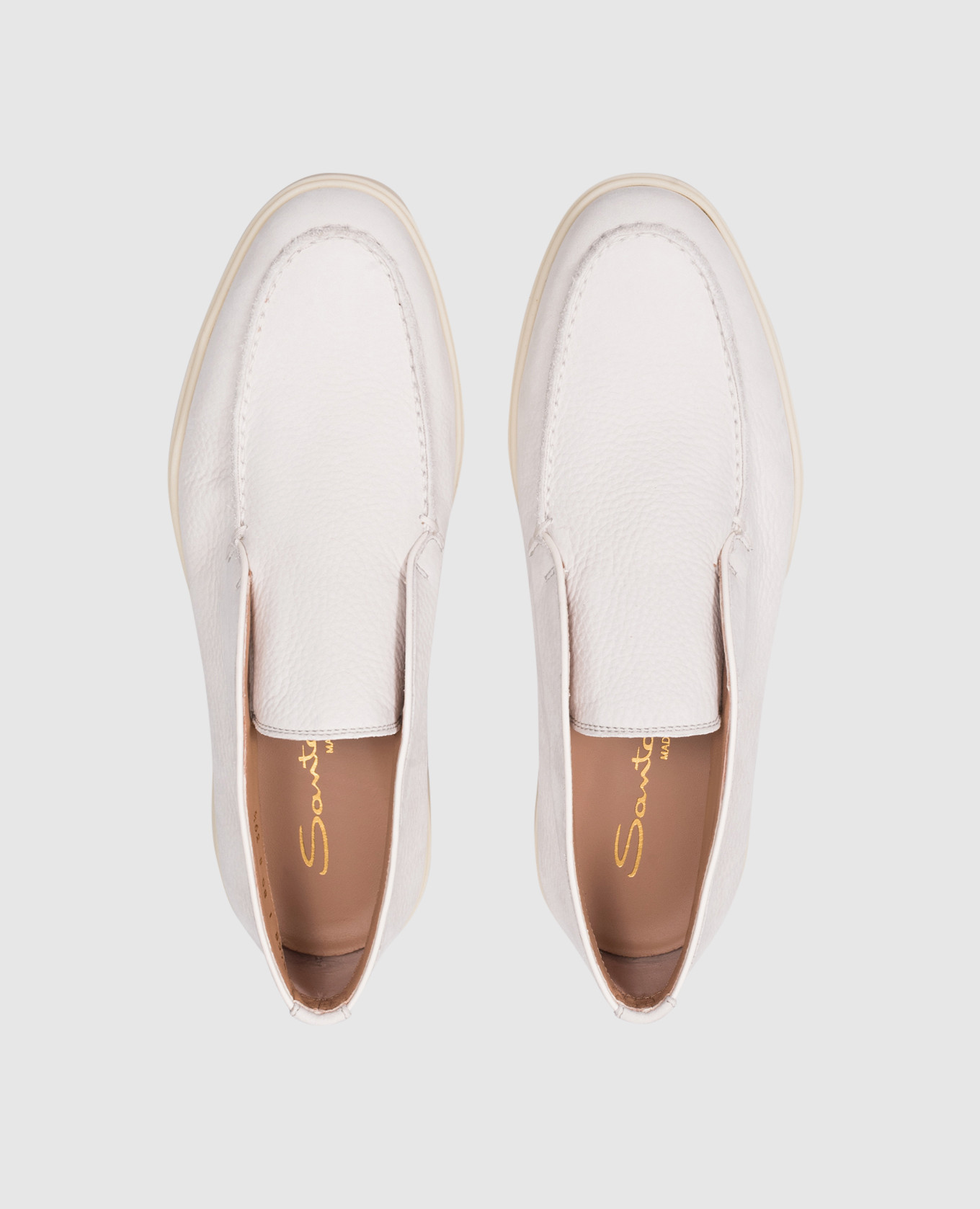 

White leather deserts with logo Santoni