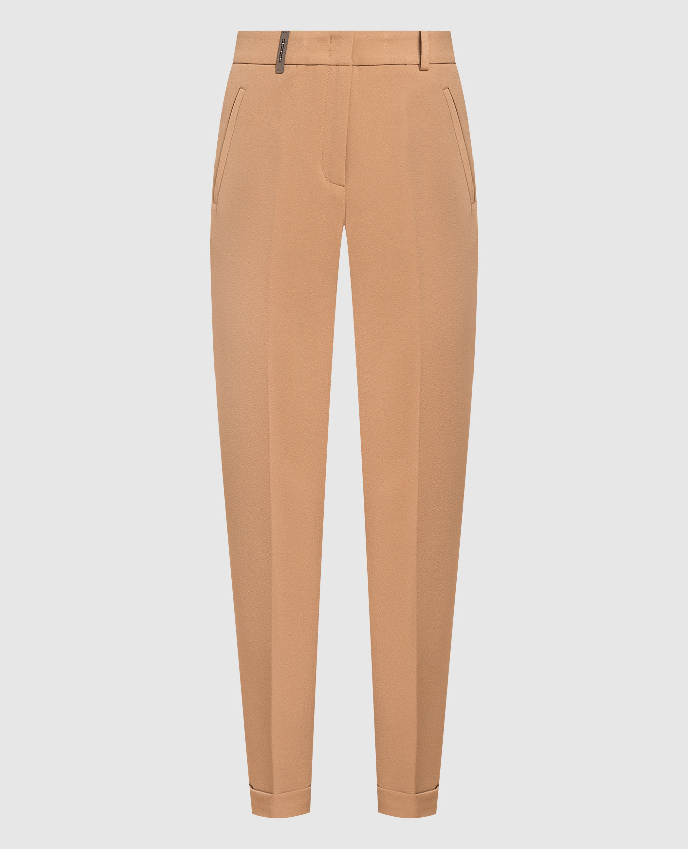 

Beige turn-up trousers Peserico, Бежевый