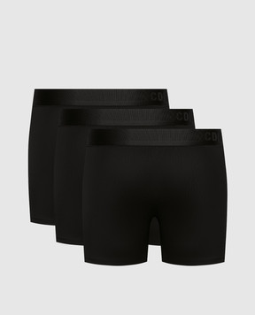 CDLP Black boxer briefs set with textured logo MUW002011723