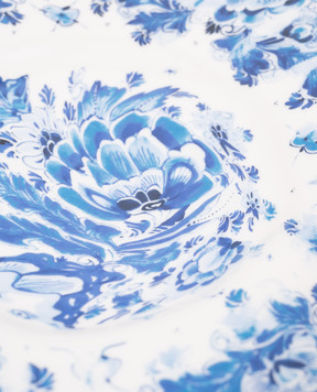 SELETTI Delf Rose white porcelain dessert plate with print 11235