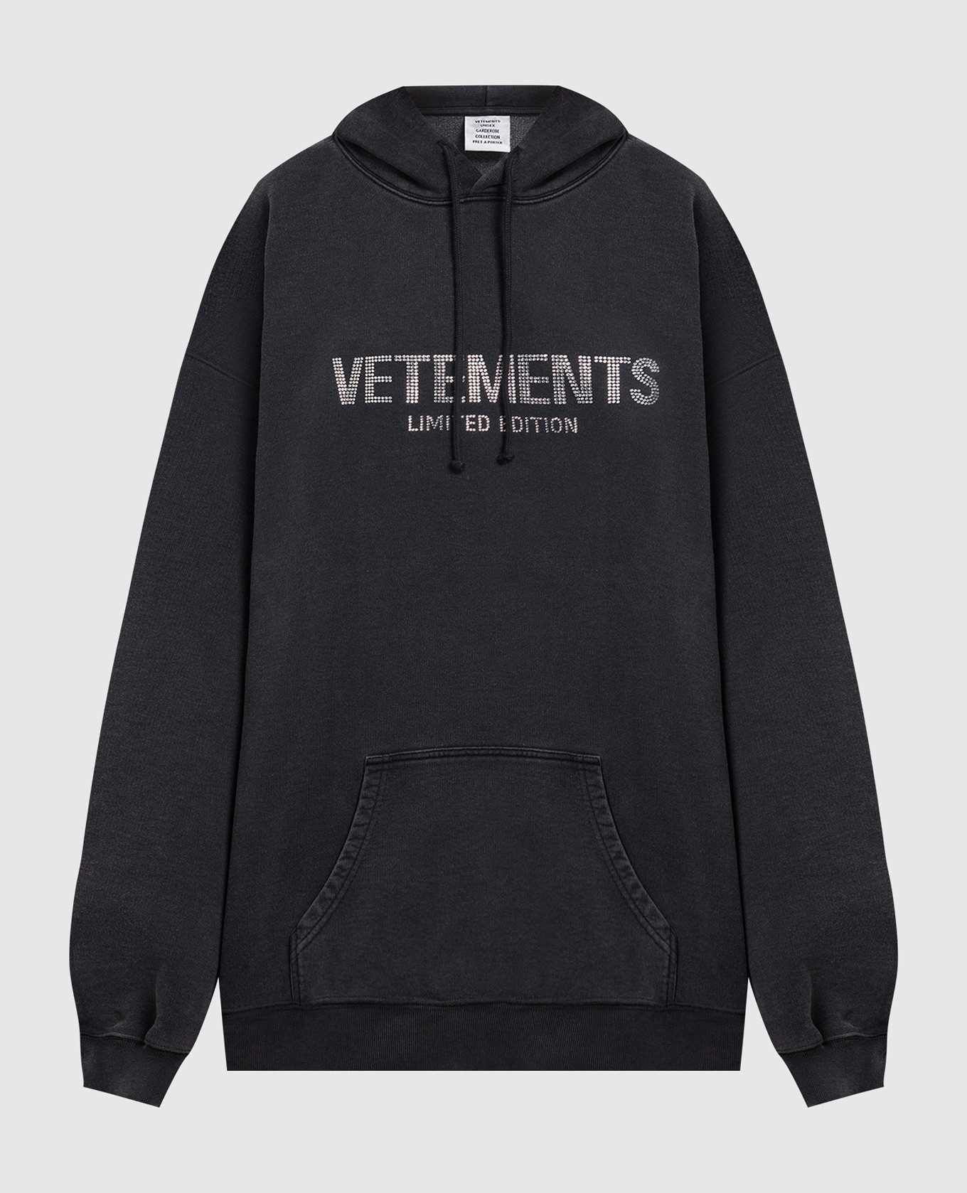 Vetements - Gray hoodie with crystals UE54HD240B - shop with 