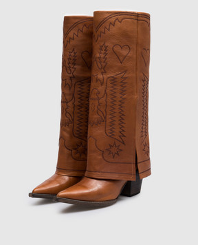 Filles a Papa Brown leather boots DALLASHIGH