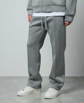 Dolce&Gabbana Gray sweatpants with logo patch GP01UTHU7JW