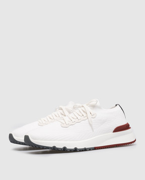 Brunello Cucinelli White sneakers with textured logo MZUPMBO252