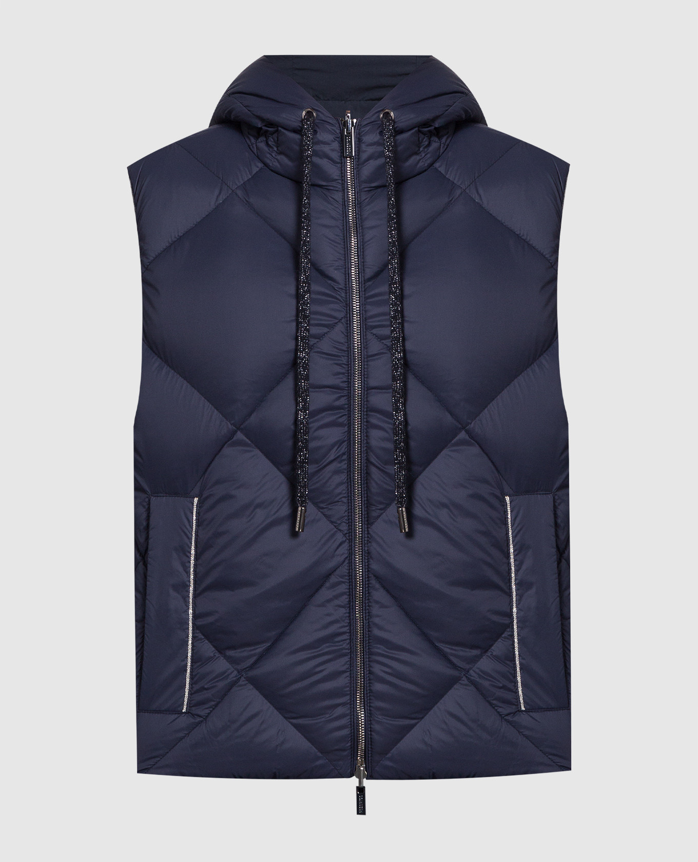 

Blue double-sided down vest with monil chain Peserico, Синий
