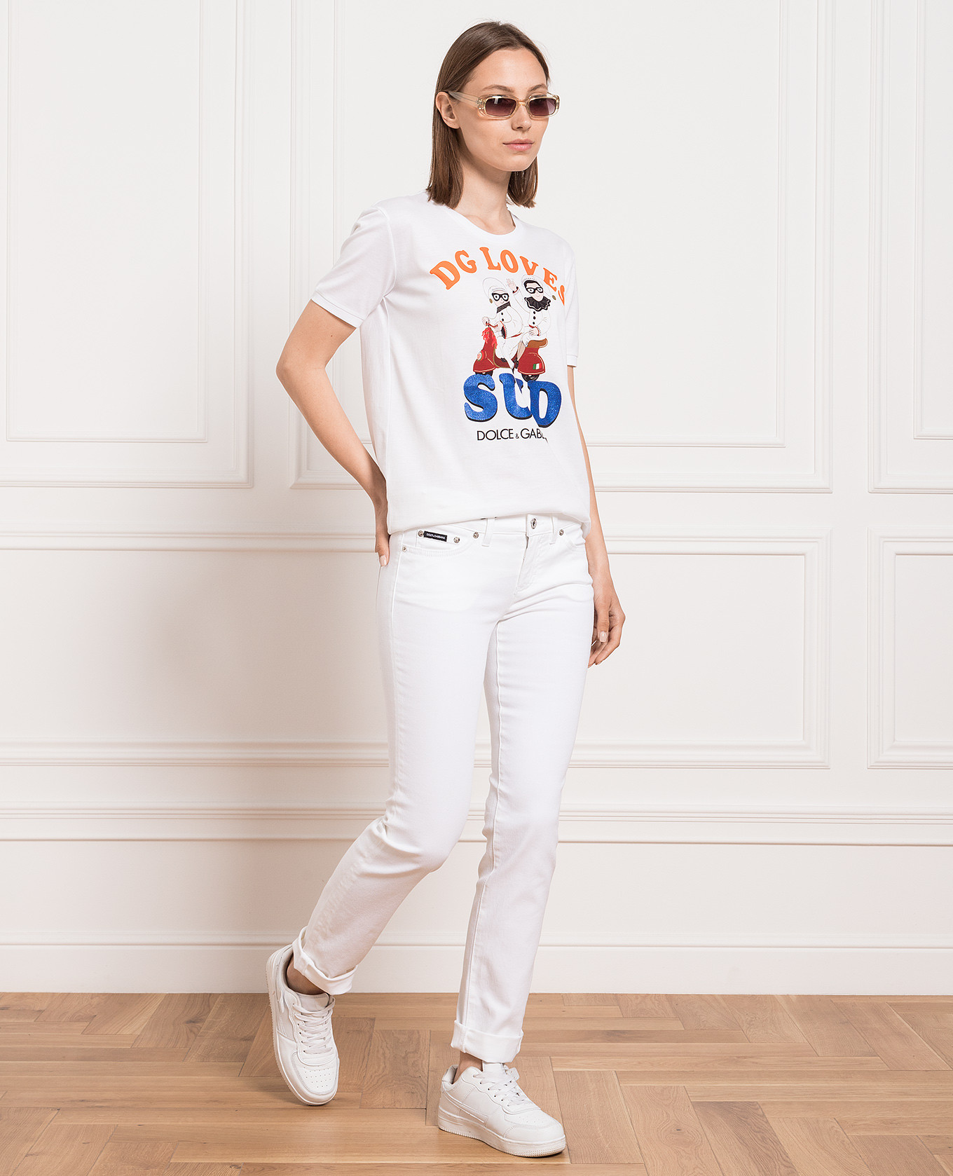 White t-shirt with branded print Dolce&Gabbana 2