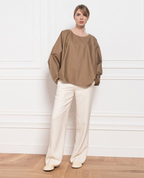 The Row Light beige silk trousers 6029W2168
