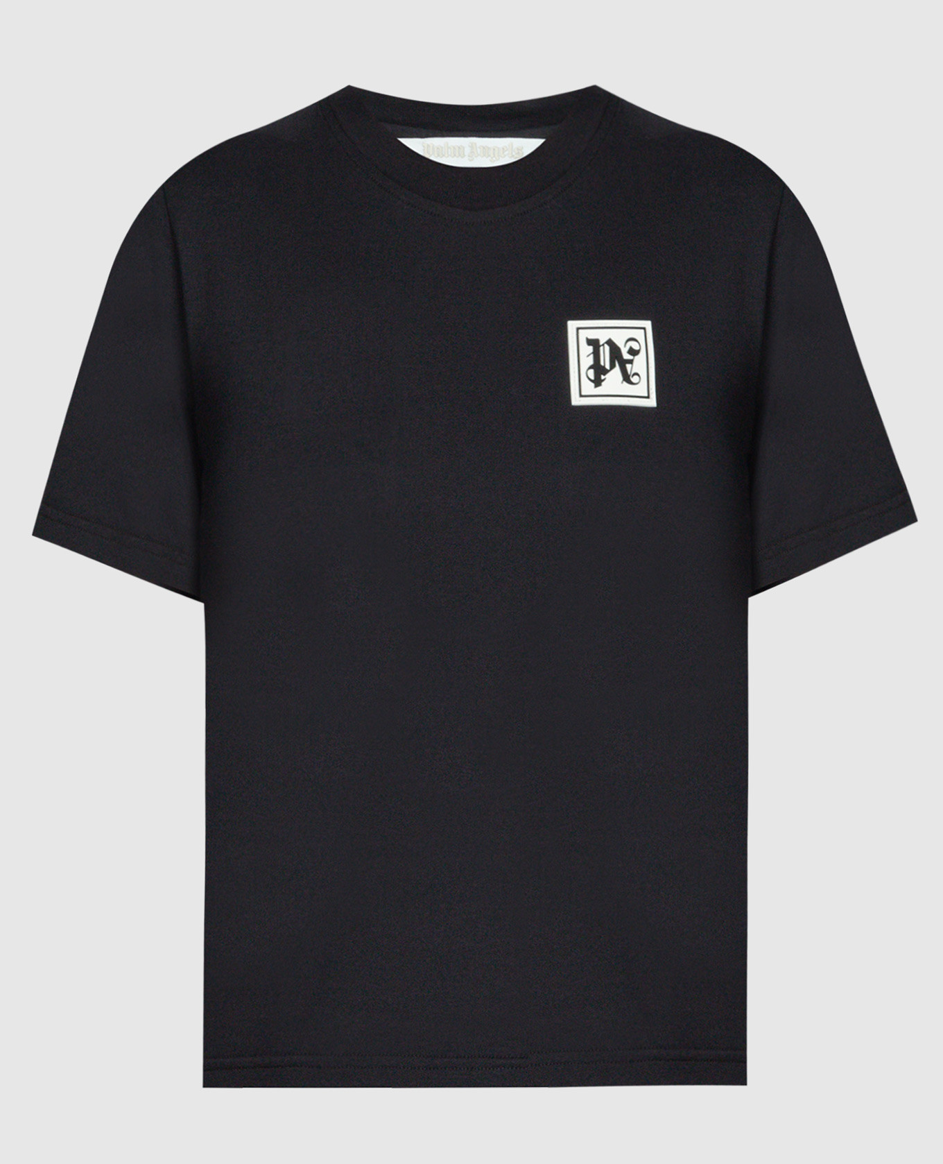 Black t-shirt ski club with patch palm angels