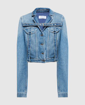 Off-White Blue denim jacket with a distressed effect OWYE048F23DEN001