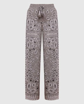 ALANUI Gray trousers in wool pattern LWHG001F22KNI001
