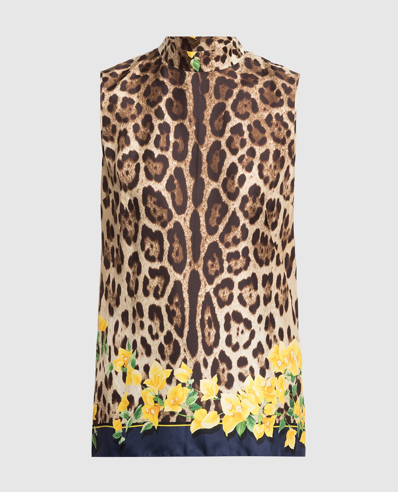 

Brown leopard print silk top Dolce&Gabbana